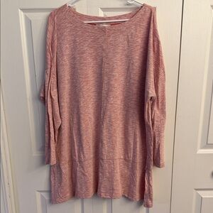 CJ Banks Soft Pink Heathered Tunic